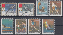 Yugoslavia Sport-alpine Skiing,waterpole,basketball,boxing,athletics,swimming 1972 MNH ** - Unused Stamps