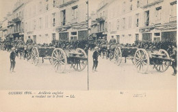 GUERRE 1914 - ARTILLERIE ANGLAISE SE RENDANT SUR LE FRONT - Stereoskopie