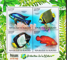 2012. BURUNDI. Nature Protection. Poissons Sur Liste Rouge. Sheet With 4 Stamps Never H... (Michel 2545-2548) - JF546887 - Unused Stamps