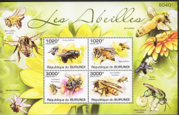 2011. BURUNDI. Bees. Sheet With 4 Stamps Never Hinged. (Michel Block 154) - JF546901 - Unused Stamps