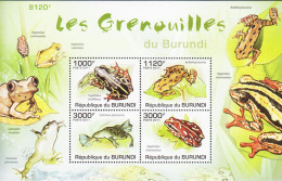 2011. BURUNDI. Frogs. Les Grenouilles. Sheet With 4 Stamps Never Hinged. (Michel Block 162) - JF546904 - Unused Stamps