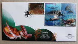 NETHERLANDS 2024 FAUNA Animals. Bonaire's Marine Life FISH SHARK DOLPHIN TURTLE - Fine S/S FDC - Unused Stamps