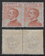 Italia Italy 1922 Regno Michetti Sinistra Effigie C30 Coppia Sa N.127 Nuova Integra MNH ** - Mint/hinged