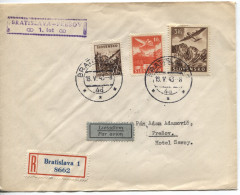 Slowakei # 52,50,72 Erstflug Bratislava-Presov 18.5.43 Einschreibebrief - Covers & Documents