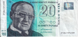 BILLETE DE FINLANDIA DE 20 MARKKAA DEL AÑO 1993  (BANKNOTE) - Finnland