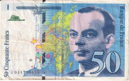 BILLETE DE FRANCIA DE 50 FRANCS DEL AÑO 1997  (BANKNOTE) EXUPERY - 50 F 1992-1999 ''St Exupéry''