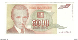 Yugoslavia 5000 Dinara 1993   128  Unc - Jugoslawien