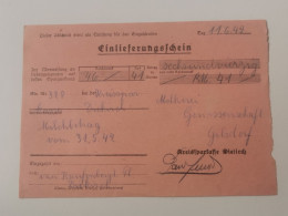 Einlieferunggschein, Molkerei Gilsdorf 1942, Kreissparkasse Diekirch - 1940-1944 German Occupation