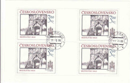 Czechoslovakia 1986, Mi. 2873, 4er-Block, Historischs Motive Von Pressburg, Used, CTO - Usados