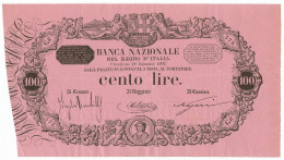 100 LIRE BANCA NAZIONALE NEL REGNO D'ITALIA 22/01/1892 SPL- - Otros & Sin Clasificación