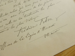 Frederic FEBVRE (1833-1916) Acteur COMEDIE FRANCAISE - Autographe - Historische Personen