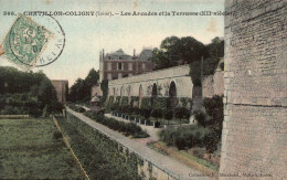 45 , Cpa  CHATILLON COLIGNY , 566 , Les Arcades Et La Terrasse (16027) - Chatillon Coligny