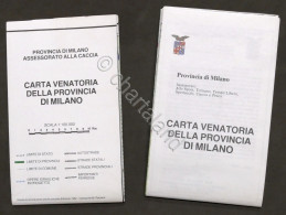 Caccia - Lotto 2 Carte Venatorie Della Provincia Di Milano - Pubblicità Beretta - Sonstige & Ohne Zuordnung