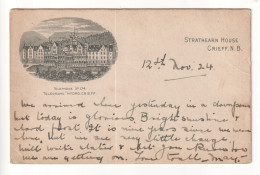 Crieff - Stathearn House / Hydro - 1924 Used Perthshire Postcard - Perthshire