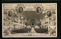 AK Ganzsache PP27C214 /02: Mannheim, Jubiläum Des Badischen Sängerbundes 1913, Nibelungensaal  - Postkarten