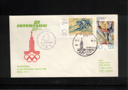 Germany DDR 1980 Olympic Games Moscow - Special Interflug Airmail Post From Berlin To Kiew Interesting Cover - Estate 1980: Mosca