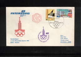 Germany DDR 1980 Olympic Games Moscow - Special Interflug Airmail Post From Berlin To Moscow Interesting Cover - Estate 1980: Mosca