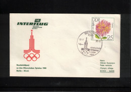 Germany DDR 1980 Olympic Games Moscow - Special Interflug Airmail Post From Berlin To Minsk Interesting Cover - Summer 1980: Moscow