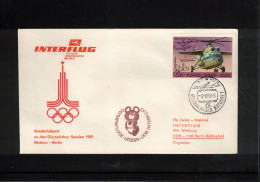 Russia USSR 1980 Olympic Games Moscow - Special Interflug Airmail Post From Moscow To Berlin Interesting Cover - Estate 1980: Mosca
