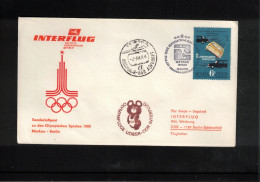 Russia USSR 1980 Olympic Games Moscow - Special Interflug Airmail Post From Moscow To Berlin Interesting Cover - Summer 1980: Moscow