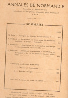 ANNALES DE NORMANDIE 1958 Enigme Vinland Cantapia Coleclesia Premier Empire En N - Normandië