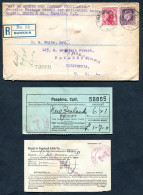 RC 27929 NOUVELLE ZELANDE 1924 LETTRE DE DUNEDIN RECOMMANDÉE POUR LA CALIFORNIE USA AVEC MONEY ORDER DE PASADENA - Brieven En Documenten