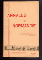 ANNALES DE NORMANDIE 1958 N° Spécial Journées Franco-britanniques D'histoire - Normandie