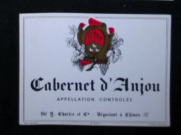 étiquette, Vin, Cabernet D'Anjou, Appellation Controlée; Sté. Charles Et Cie, Négociant à Chinon - Rouges