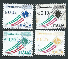 Italia 2010-2013; Posta Italiana Serie Completa: € 0,05 + € 0,10 + € 0,20 + € 0,25 Usati. - 2001-10: Usati
