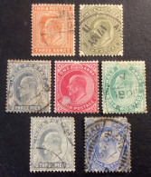 Indes Anglaises 5 Édouard VII Lot De 7 Timbres - 1902-11 King Edward VII