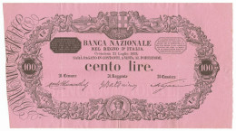 100 LIRE BANCA NAZIONALE NEL REGNO D'ITALIA 21/07/1893 BB/SPL - Otros & Sin Clasificación