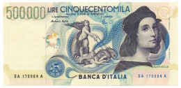 500000 LIRE BANCA D'ITALIA RAFFAELLO LETTERA A 13/05/1997 FDS - Sonstige & Ohne Zuordnung