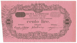 100 LIRE BANCA NAZIONALE NEL REGNO D'ITALIA 22/07/1891 SPL- - Otros & Sin Clasificación