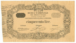 500 LIRE BANCA NAZIONALE NEL REGNO D'ITALIA 25/01/1893 BB/BB+ - Otros & Sin Clasificación