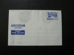 Aerogramme Entier Postal Stationery Poste Aérienne Air Mail Aviation Islande Iceland 1950 - Postwaardestukken