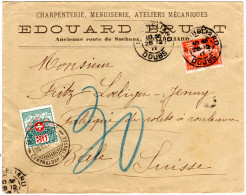 Frankreich 1911, 10 C. Auf Firmen Brief V. Montbeliard M. Schweiz 30 C. Porto - Otros & Sin Clasificación