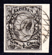 Sachsen, 105 STREHLA Auf Briefstück M. 1/2 NGr. - Saxony