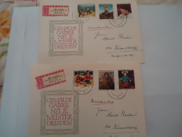 GERMANY    DDR REGISTERED 2 COVER LEIPNZIG  1968 DRESDEN GALLERY   PAINTINGS - Altri & Non Classificati