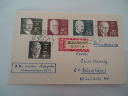 GERMANY    DDR REGISTERED KARL-MARX-STADT  COVER  1970  CELEBRITIES FAMOUS PEOPLES  BACK  PHILATELIC LEBEL - Altri & Non Classificati