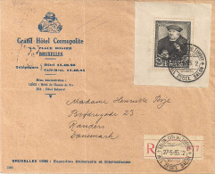 BRIEFOMSLAG BLOK4 -410-TASSIS- VAN GRAND HOTEL COSMOPOLITE BESTEMMING RANDERS DANEMARK-27.5.35-  - 1924-1960