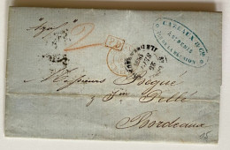 !!! RÉUNION, LETTRE DE ST DENIS DE 1858 POUR BORDEAUX VIA LE CANAL DE SUEZ. - Lettres & Documents
