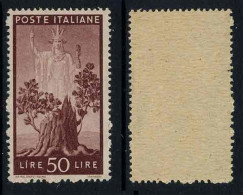 ITALIE / 1945  # 502 - 50 L. Brun Lilas ** / COTE 27.00 EUROS - Nuevos