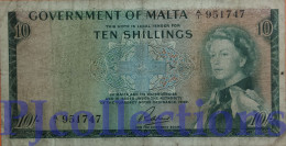 MALTA 10 SHILLINGS 1963 PICK 25a FINE+ - Malte