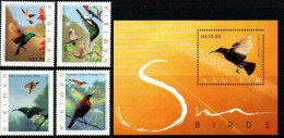 Namibia 2005 - Mi.Nr. 1153 - 1156 + Block 63 - Postfrisch MNH - Tiere Animals Vögel Birds - Kolibries