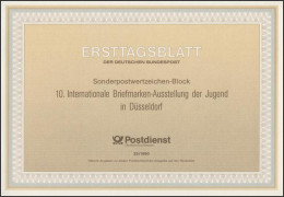 ETB 23/1990 Mit Block Zur Briefmarkenausstellung Der Jugend In Düsseldorf - 1981-1990