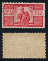 ITALIE / 1945  # 503 - 100 L. Rouge Carminé ** / COTE 460.00 EUROS - Nuovi