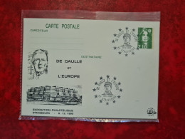 Entier 1990 STRASBOURG  DE GAULLE ET L'EUROPE - Otros & Sin Clasificación