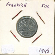 50 CENTIMES 1942 FRANKREICH FRANCE Französisch Münze #AM907.D.A - 50 Centimes