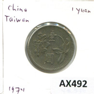1 NEW DOLLAR 1974 TAIWÁN TAIWAN Moneda #AX492.E.A - Taiwan