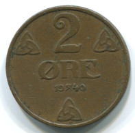 2 ORE 1940NORUEGA NORWAY Moneda #WW1041.E.A - Norwegen